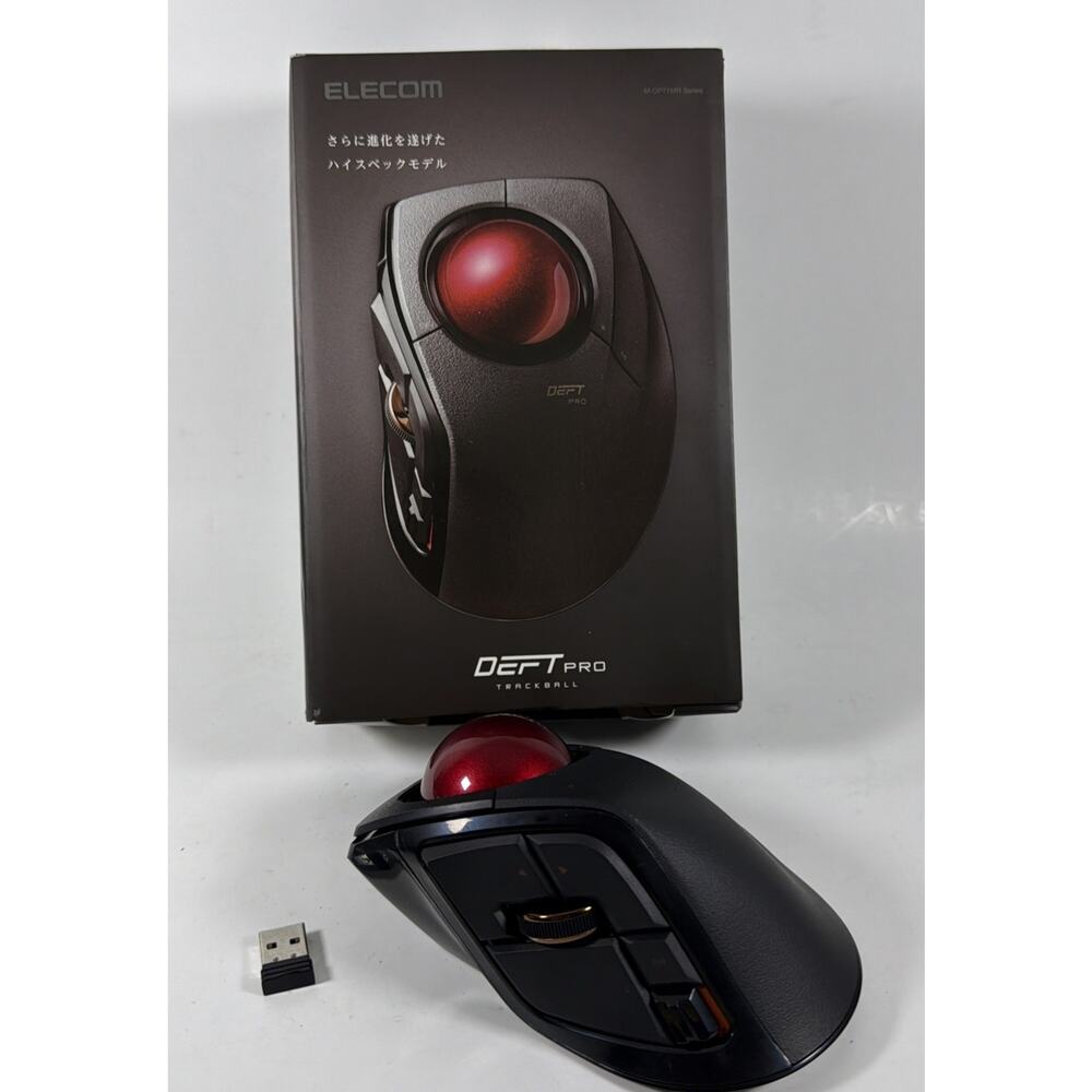 ELECOM DEFT PRO Trackball Mouse Optical 8 Buttons DPI Switch - Open Box